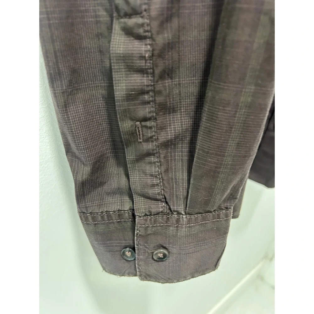 Calvin Klein Mens XL Brown Plaid Button Down Shirt Long Sleeve 100% Cotton